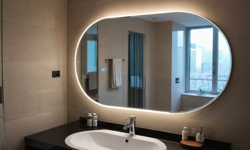 Backlit Mirror and Modern Fixtures
